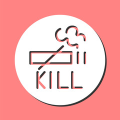 Wall Mural - Smoking Kills Vector Icon