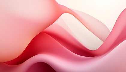 Poster - Abstract Pink and White Swirling Shapes