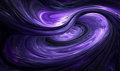 Wall Mural - Abstract Swirling Purple and Black Fractal