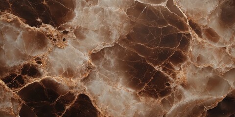 Wall Mural - Brown and White Marble with Golden Veins Texture