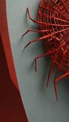 Wall Mural - Red spider 3D minimalist design