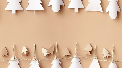 Sticker - A simple garland of paper trees on a string