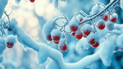 Red Berries in Snow.