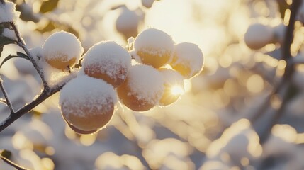 Wall Mural - Snow-Covered Fruit.