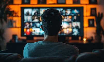 interface of streaming service website. online subscription offers tv shows, realities, fiction film