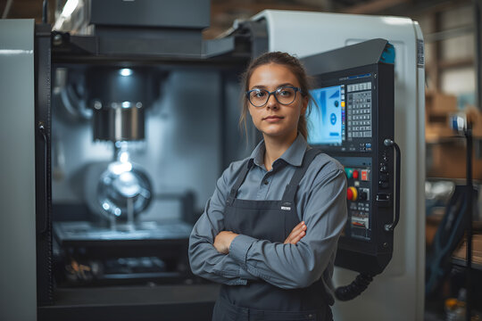 portrait of operator on CNC machines