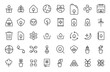 © Designcy Studio - Ecology line icons set. Renewable energy outline icons collection. Solar, recycle, eco, bio, tree, green - stock vector