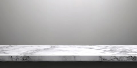 Sticker - Empty Gray Marble Table on Simple Background