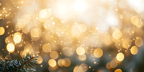 Canvas Print - Christmas abstract background with soft light bokeh. Blurred Glitter sparkle for celebrate. glowing lights focus in bright sunlight