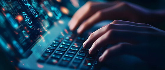 Cyber Security Expert Professional Male Working Remotely Data Protection Cloud Computing Technology Network design
