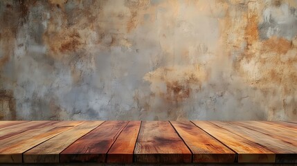 Wall Mural - Empty Wooden Table Top with Old Background Texture