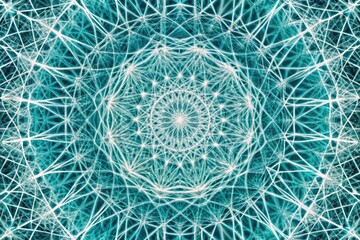 Poster - Intricate blue geometric pattern resembling a kaleidoscope.