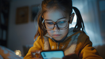 child sitting on the phone