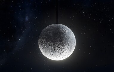 Wall Mural - Detailed view of the moon in space