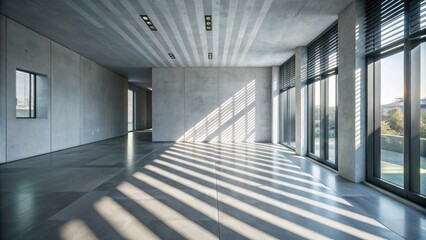 Wall Mural - Empty modern room with sunlight filtering inside.