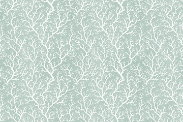 Wall Mural - toile pattern tapestry. linocut print. monochrome coral pattern background. created with generative 