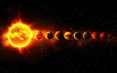 Wall Mural - solar system planets orbiting the sun