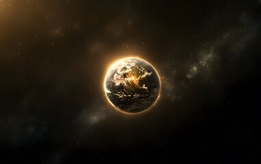 Wall Mural - Glowing planet earth in space