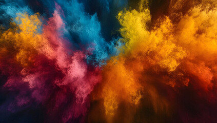 Poster - Vibrant abstract multicolor explosion resembling a cosmic scene