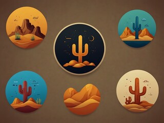 Wall Mural - Desert-themed icon design.