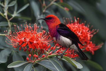 red cardinal on a flower