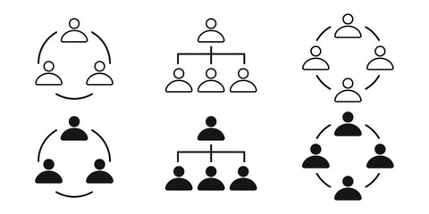 Aufkleber - Structure, team, group symbol. Teamwork, collaboration icon.