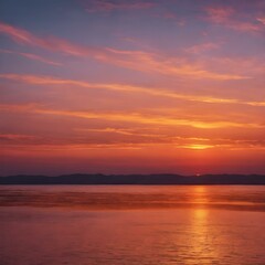 Wall Mural - A beautiful sunrise breaking over the horizon, with shades of pink, orange, and gold coloring the sky as the sun begins to rise
