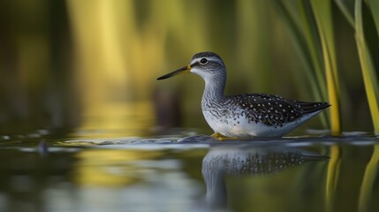 Poster - Solitary Spotted Sandpiper in Golden Light