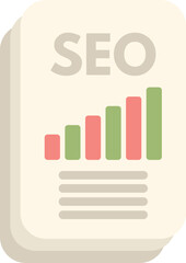 Wall Mural - modern flat vector icon of an seo report with a bar chart illustrating website traffic growth