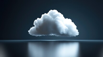 Poster - Single Cloud Floating in Dark Sky