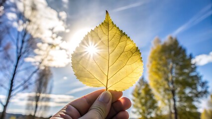 Wall Mural - autumn leaves in the hand