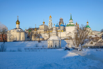 Wall Mural - Winter morning at the Holy Trinity Sergius Lavra. Sergiev Posad. Moscow region, Russia