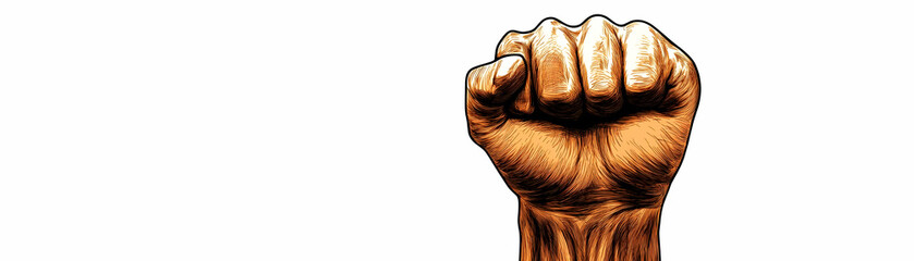 Isolated Bold Vector Raised Fist Icon Symbolizing Activism and Justice for Human Rights Day - Modern Clean Design for Infographics