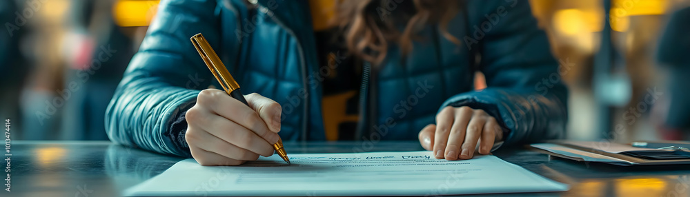 Candid Photo of Activism: Person Signing Equal Rights Petition at ...