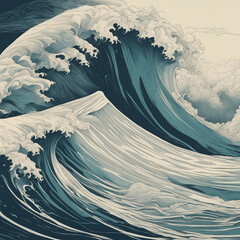 Wall Mural - ocean wave illustration background