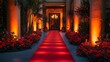 © DIAHIMAGESNEW - Red carpet entrance with warm lighting and greenery.