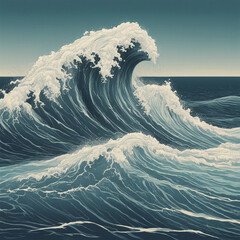 Wall Mural - ocean wave illustration background