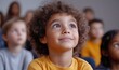 © Rajiv - Elementary Classroom of Diverse Bright Children Listening Attentively to their Teacher Giving Lesson. Brilliant Young Kids in School Learning to Be Great Scientists, Doctors, Programmers