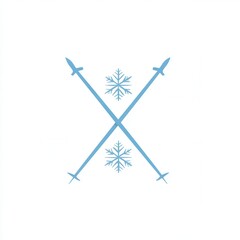 A logo showcases a snowflake at the center, flanked by two crossed ski poles, symbolizing winter sports and outdoor activities. Generative AI