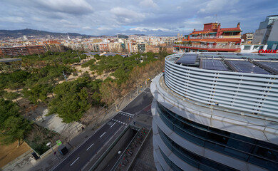 Wall Mural - Aerial view on the center of Barcelona