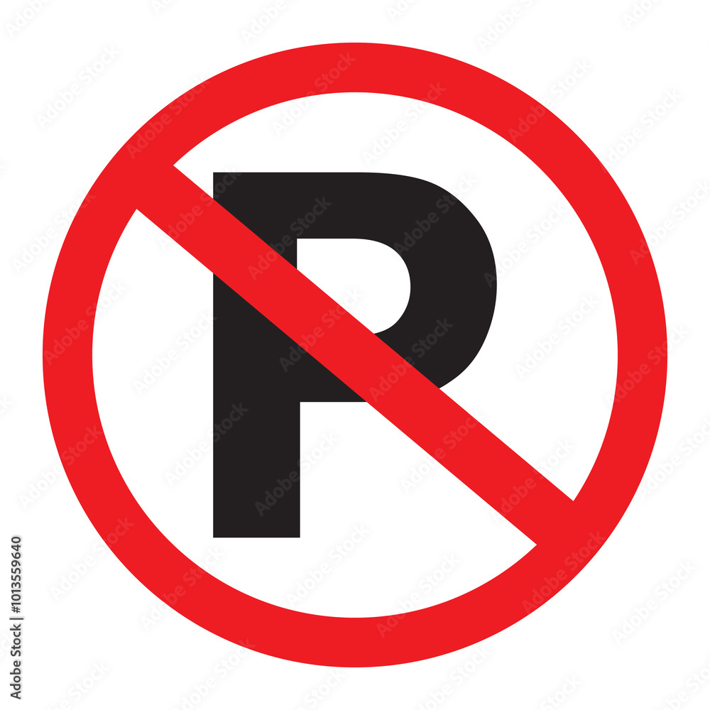 No parking red sign. No parking traffic symbol vector illustration ...