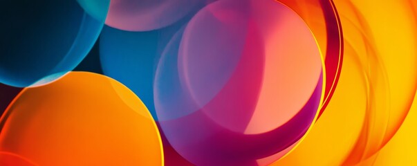 Poster - Colorful abstract bokeh circles composition
