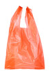 © natrot - Orange plastic bag isolated on white background, clipping path