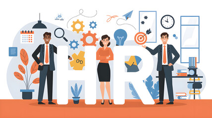 Colorful Illustration of Human Resources Concept