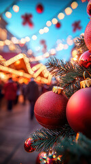 Aufkleber - Christmas decorations with vibrant lights
