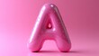 © cac_tus - Pink inflatable letter a with water droplets on pink background