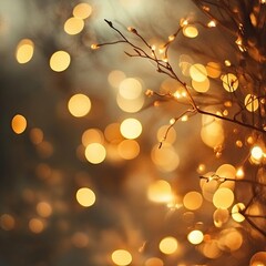 Sticker - A beautiful display of warm glowing lights, creating a magical ambiance in a soft, dreamy background.