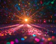 © Avve Diana  - An explosion of colorful light rays emanating from a central source, vibrant colors, an energetic concert setting, a dynamic visual experience.