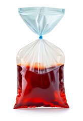 A blood bag on a white background