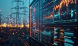 © Harvinder - High-tech power grid interface displaying data analysis and price graphs, showcasing energy consumption and market trends, Generative AI